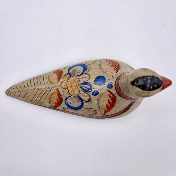 Tonala Hand Painted Bird Figurine Ceramic Mexican Pottery Art Glazed VTG Dove - Picture 6 of 8